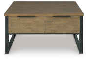 Montia Light Brown Lift-Top Coffee Table - T602-00