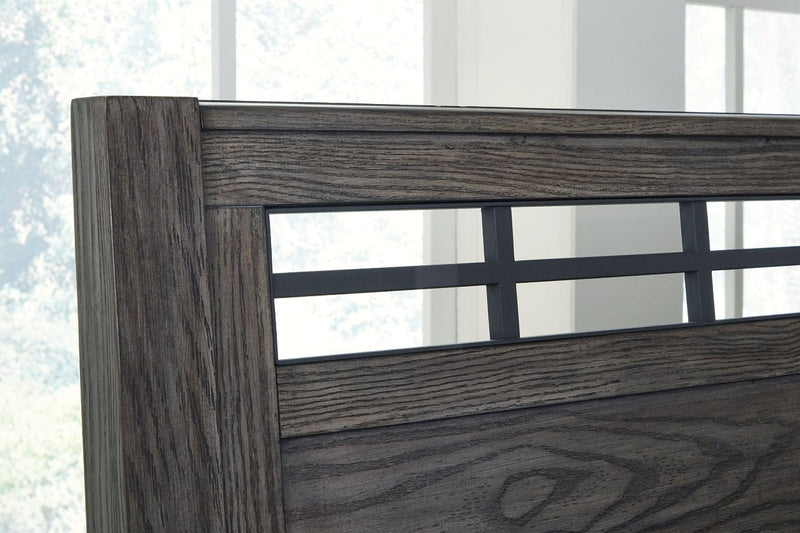 Montillan Grayish Brown Queen Panel Bed - Gate FurnitureQueen Bed