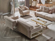 Monza 3-pieces (Sofa & Loveseat & Chair) Livingroom Set Cream in Cream - 101-MON-MON01-321