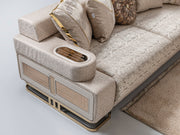Monza 3-pieces (Sofa & Loveseat & Chair) Livingroom Set Cream in Cream - 101-MON-MON01-321