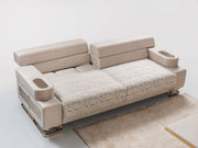 Monza 3-pieces (Sofa & Loveseat & Chair) Livingroom Set Cream in Cream - 101-MON-MON01-321