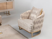 Monza 3-pieces (Sofa & Loveseat & Chair) Livingroom Set Cream in Cream - 101-MON-MON01-321