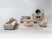 Monza 3-pieces (Sofa & Loveseat & Chair) Livingroom Set Cream in Cream - 101-MON-MON01-321