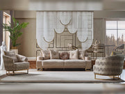 Monza 3-pieces (Sofa & Loveseat & Chair) Livingroom Set Cream in Cream - 101-MON-MON01-321