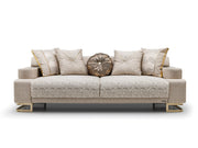 Monza 3-pieces (Sofa & Loveseat & Chair) Livingroom Set Cream in Cream - 101-MON-MON01-321