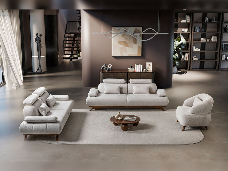 Monza 3-pieces (Sofa & Loveseat & Chair) Livingroom Set in Cream - 200-ST-MON-SOFT03-321