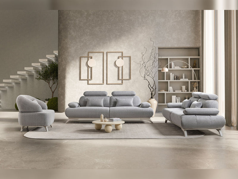 Monza 3-pieces (Sofa & Loveseat & Chair) Livingroom Set in Cream - 200-ST-MON-SOFT03-321