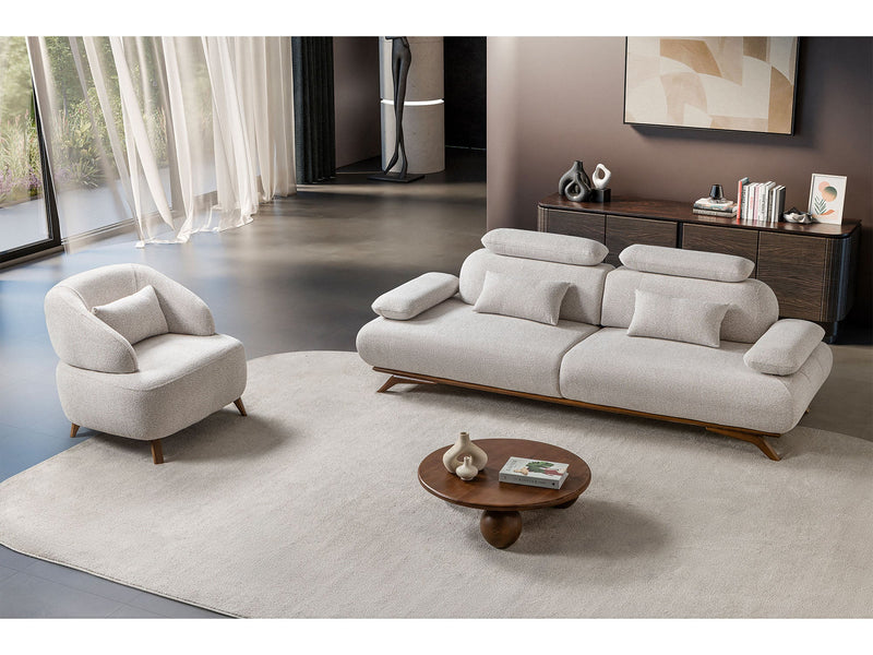 Monza 3-pieces (Sofa & Loveseat & Chair) Livingroom Set in Cream - 200-ST-MON-SOFT03-321
