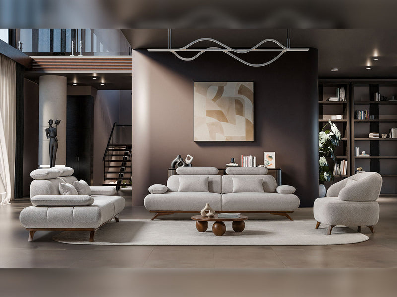Monza 3-pieces (Sofa & Loveseat & Chair) Livingroom Set in Grey - 200-ST-MON-SOFT13-321