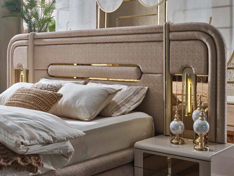 Monza Bedroom (Queen Frame With Headboard & Dresser With Mirror & 2 Nightstand) - 120-MON-SET
