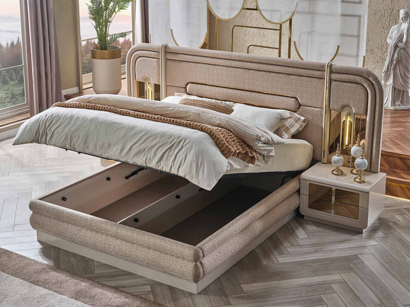 Monza Bedroom (Queen Frame With Headboard & Dresser With Mirror & 2 Nightstand) - 120-MON-SET