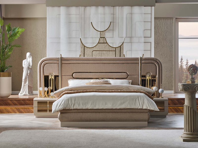 Monza Bedroom (Queen Frame With Headboard & Dresser With Mirror & 2 Nightstand) - 120-MON-SET