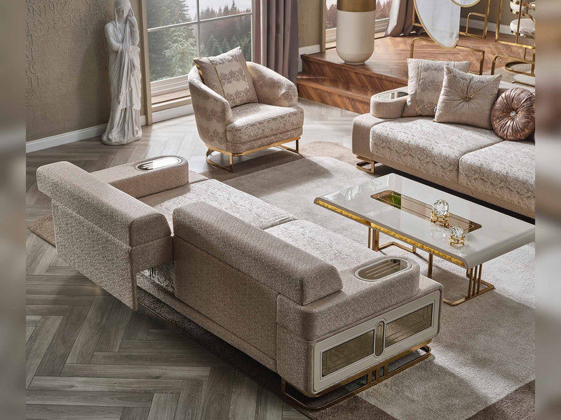 Monza Convertible Loveseat Cream in Cream - 101-MON-MON01-2