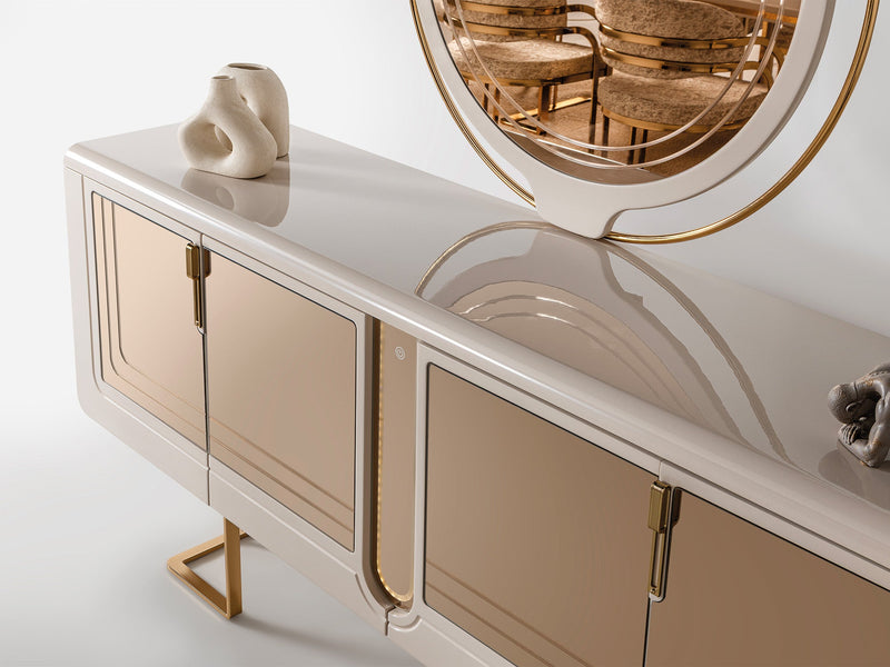 Monza Diningroom (Consol With Mirror & Dining Table & 6 Dining Chair) - 115-MON-DT-6-SET
