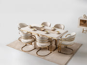 Monza Diningroom (Consol With Mirror & Dining Table & 6 Dining Chair) - 115-MON-DT-6-SET