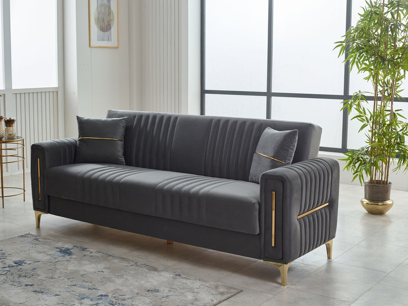 Moreno 3-pieces (Sofa & Loveseat & Chair) Livingroom in Dark Grey - Beige - 200-SIM-MOR-ANKA152-ANKA529-321