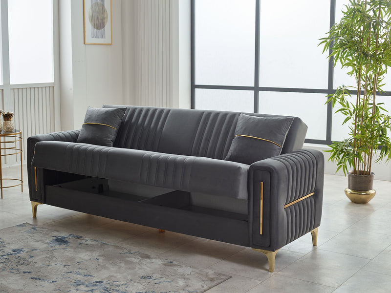 Moreno 3-pieces (Sofa & Loveseat & Chair) Livingroom in Dark Grey - Beige - 200-SIM-MOR-ANKA152-ANKA529-321