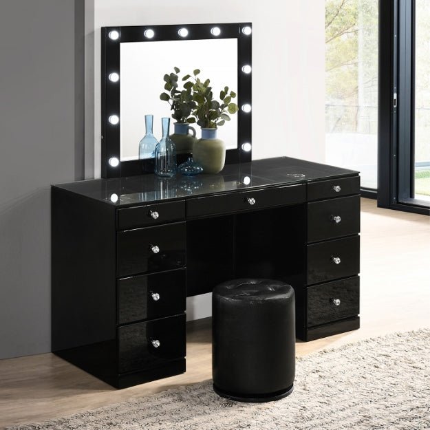 Morgan Round Swivel Stool Black - Gate Furniture