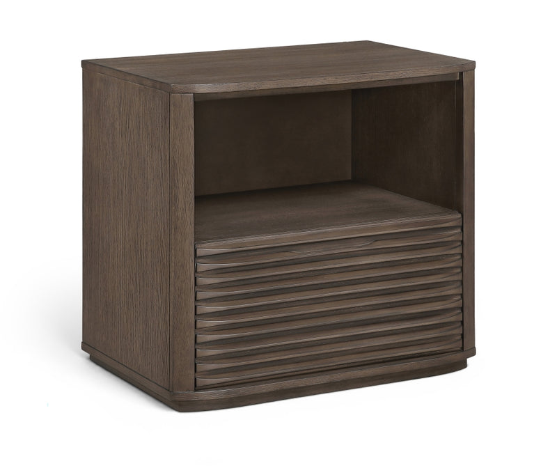 Morino 28" Oak Veneer And Solid Wood Nightstand in Brown - MorinoBrown-NS