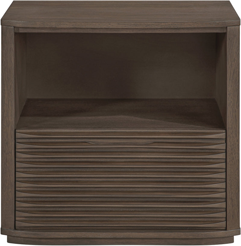Morino 28" Oak Veneer And Solid Wood Nightstand in Brown - MorinoBrown-NS
