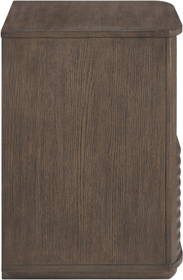 Morino 28" Oak Veneer And Solid Wood Nightstand in Brown - MorinoBrown-NS