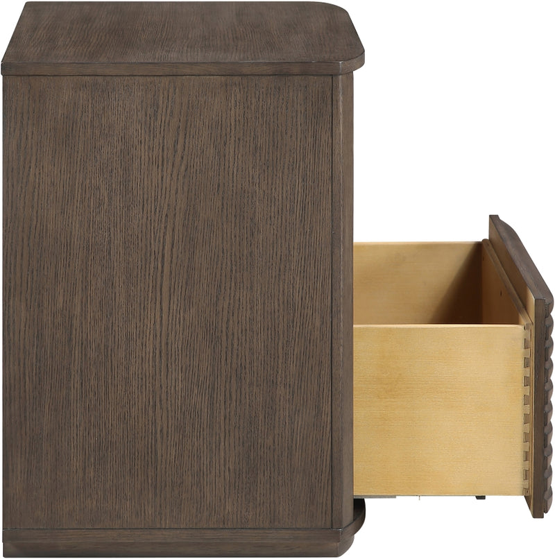 Morino 28" Oak Veneer And Solid Wood Nightstand in Brown - MorinoBrown-NS