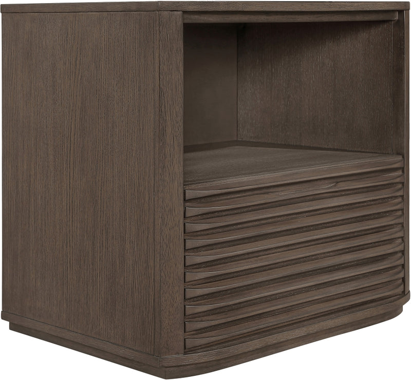 Morino 28" Oak Veneer And Solid Wood Nightstand in Brown - MorinoBrown-NS