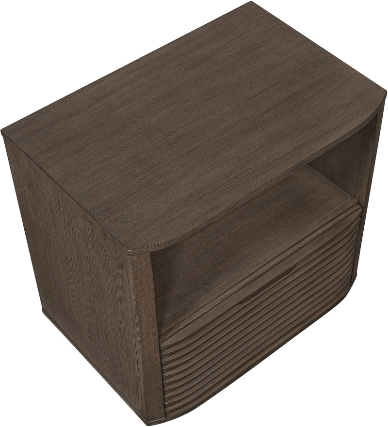 Morino 28" Oak Veneer And Solid Wood Nightstand in Brown - MorinoBrown-NS