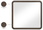 Morino 42" W x 40" H Oak Veneer And Solid Wood Frame Mirror in Brown - MorinoBrown-M