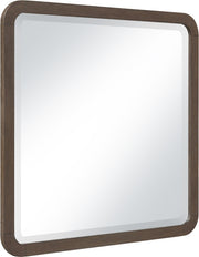 Morino 42" W x 40" H Oak Veneer And Solid Wood Frame Mirror in Brown - MorinoBrown-M