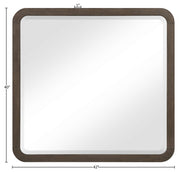 Morino 42" W x 40" H Oak Veneer And Solid Wood Frame Mirror in Brown - MorinoBrown-M