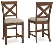 Moriville Beige Counter Height Bar Stool (Set of 2) - D631-124X2