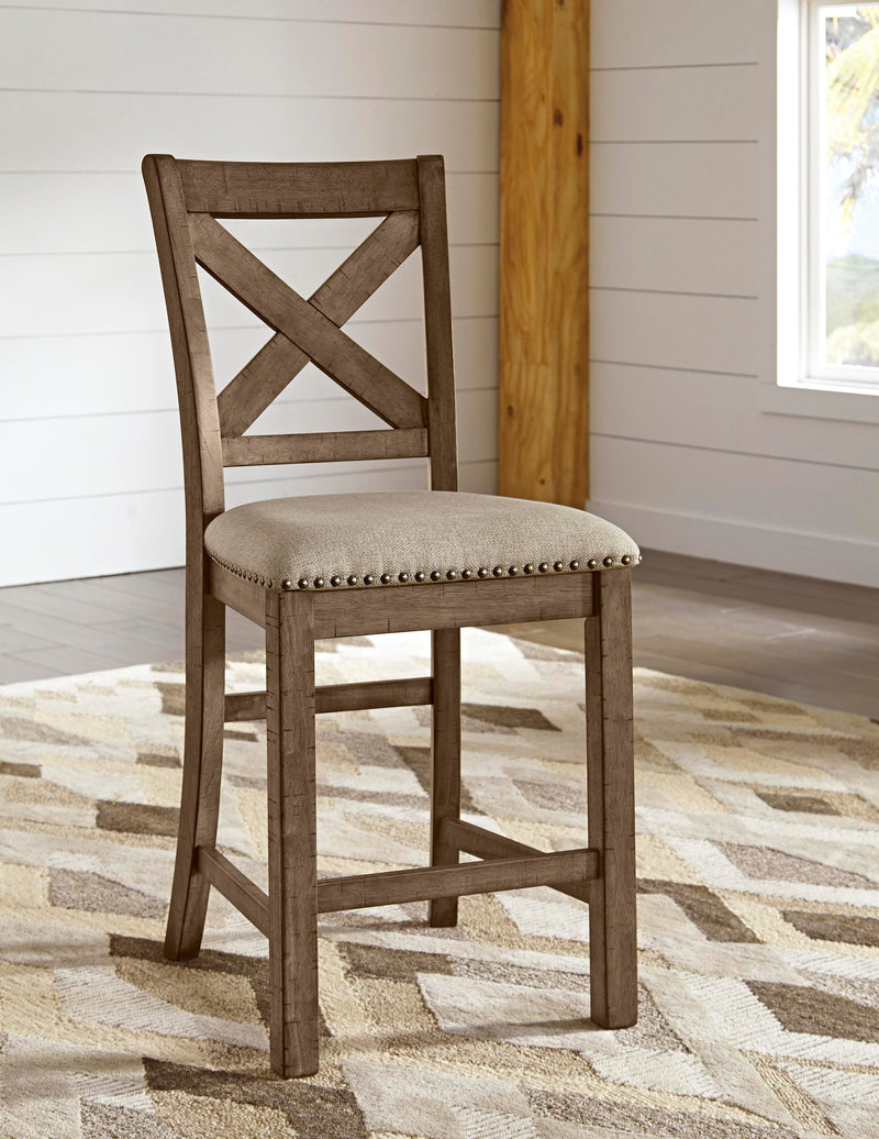 Moriville Beige Counter Height Bar Stool (Set of 2) - D631-124X2