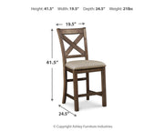 Moriville Beige Counter Height Bar Stool (Set of 2) - D631-124X2