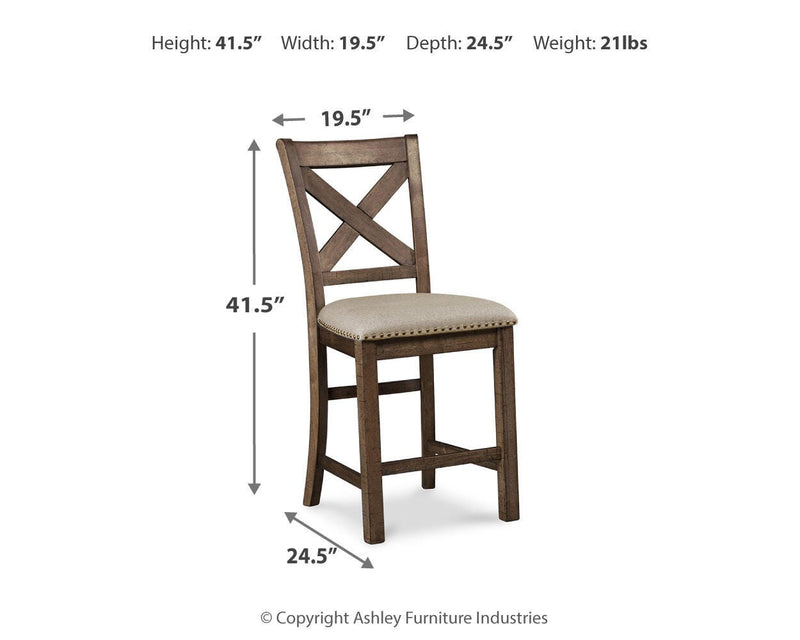 Moriville Beige Counter Height Bar Stool (Set of 2) - D631-124X2