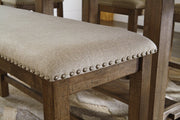 Moriville Beige Counter Height Dining Bench - Gate FurnitureAccent Bench