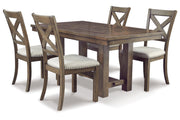Moriville Beige Dining Table and 4 Chairs - Gate FurnitureDining Room Set