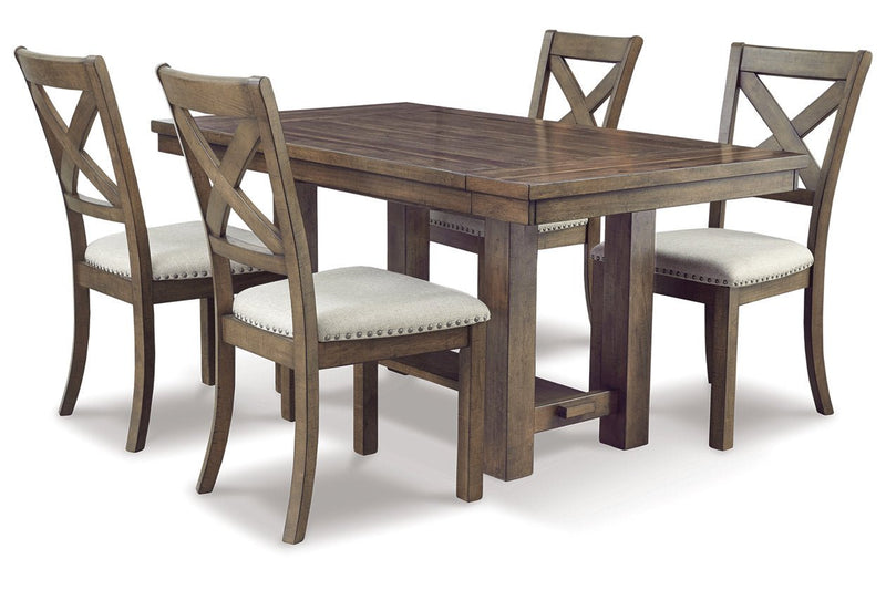 Moriville Beige Dining Table and 4 Chairs - Gate FurnitureDining Room Set