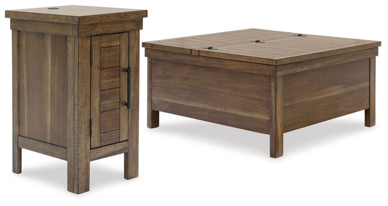 Moriville Coffee Table with 1 End Table in Grayish Brown - PKG015591
