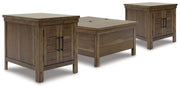 Moriville Coffee Table with 2 End Tables in Grayish Brown - PKG015590
