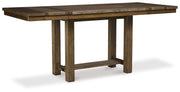 Moriville Counter Height Dining Table and 4 Barstools with Storage in Grayish Brown - PKG002107