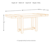 Moriville Counter Height Dining Table and 4 Barstools with Storage in Grayish Brown - PKG002107