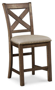 Moriville Counter Height Dining Table and 6 Barstools in Grayish Brown - PKG014920