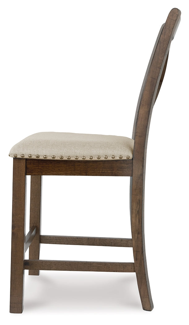 Moriville Counter Height Dining Table and 6 Barstools in Grayish Brown - PKG014920