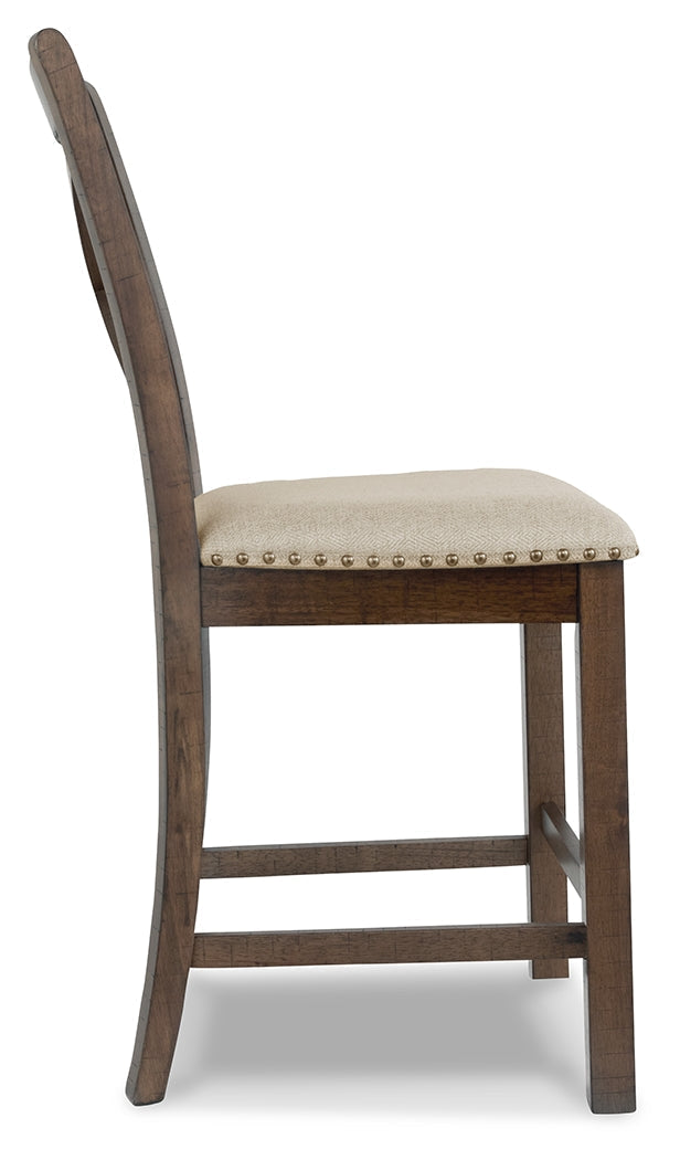 Moriville Counter Height Dining Table and 6 Barstools in Grayish Brown - PKG014920