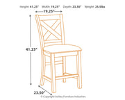 Moriville Counter Height Dining Table and 6 Barstools in Grayish Brown - PKG014920