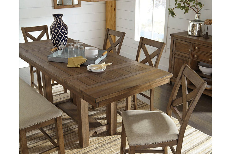 Moriville Grayish Brown Counter Height Dining Extension Table - Gate FurnitureCounter Height Table
