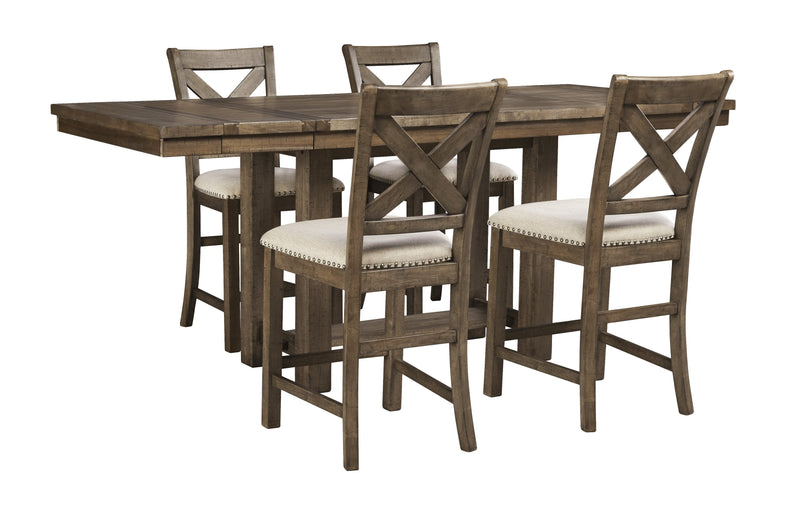 Moriville Grayish Brown Counter Height Set - Gate FurnitureCounter Height Set