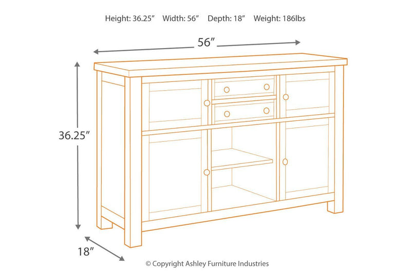Moriville Grayish Brown Dining Server - Gate FurnitureCabinet
