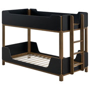 Morris Twin Over Twin Wood Bunk Bed Black and Walnut - 460369